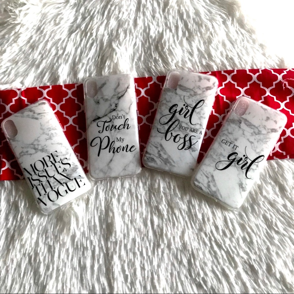 🔴3 for $12🔴 •Get it Girl• iPhone X Marble Case - Picture 2 of 3